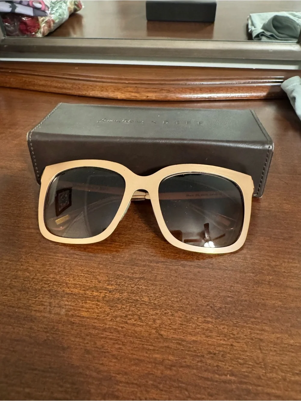 Rose Gold Square Sunglasses - Lauren Akins x Diff